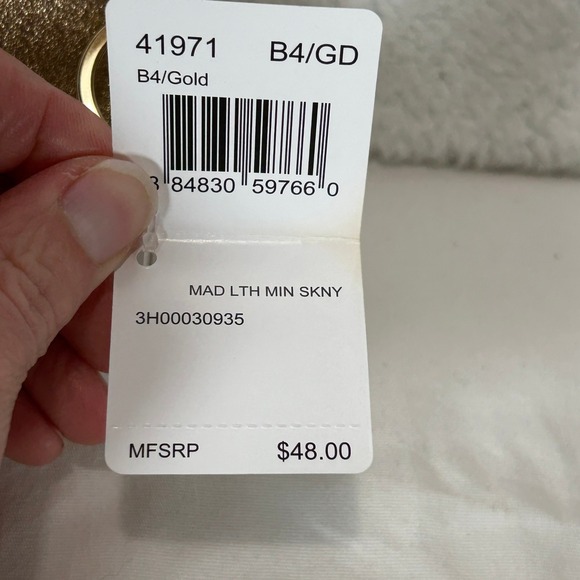 Coach Madison Leather Mini Skinny Gold Metallic Coin Pouch Wallet New NWT - Picture 6 of 8